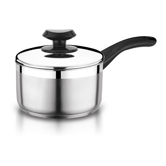 YBM Home Professional Chef's Soßentopf aus Edelstahl 18/10, abgedeckt, dreilagiger Kapselboden mit Griff, induktionsgeeignet