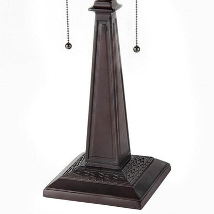 Tischlampe im Mission-Design im Tiffany-Stil mit 2 Lichtern