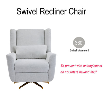 Christopher Knight Home - Starling Power Swivel Recliner With Gold Metal Base