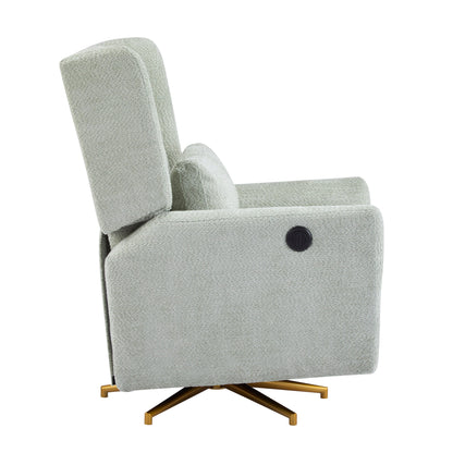 Christopher Knight Home - Starling Power Swivel Recliner With Gold Metal Base