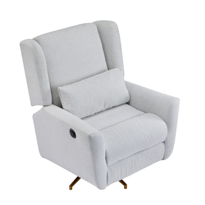 Christopher Knight Home - Starling Power Swivel Recliner With Gold Metal Base