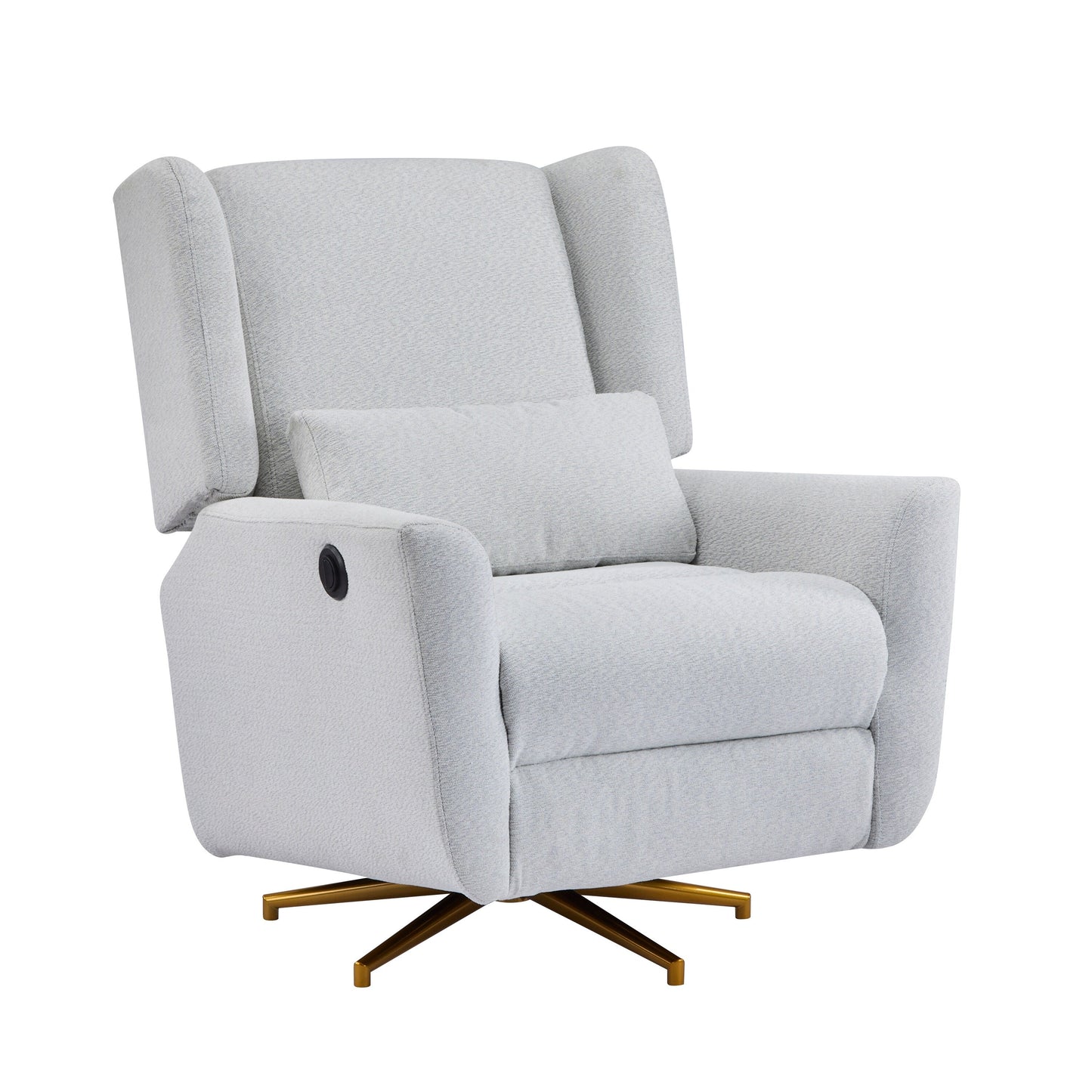 Christopher Knight Home - Starling Power Swivel Recliner With Gold Metal Base