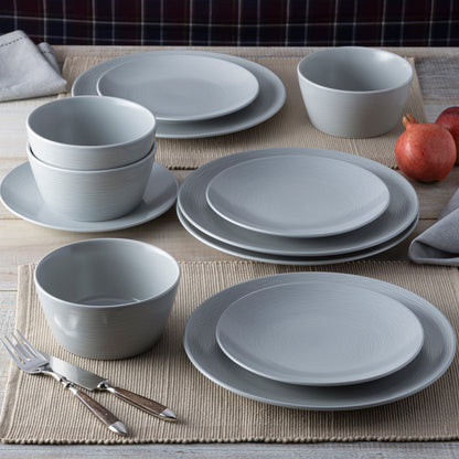 Noritake Colorscapes Swirl 12-teiliges Coupe-Geschirrset, Service für 4