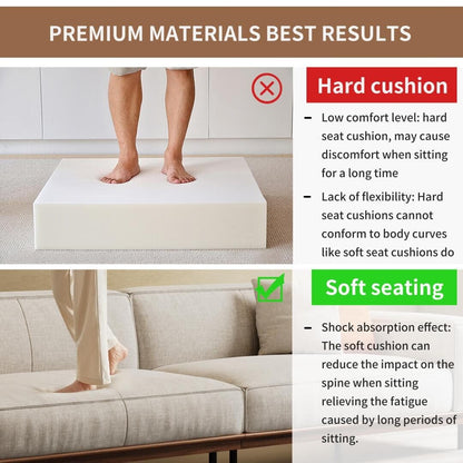111.81 inch Versatile Solid Wood Compressible Sponge Sofa for Modern Living 4 seat