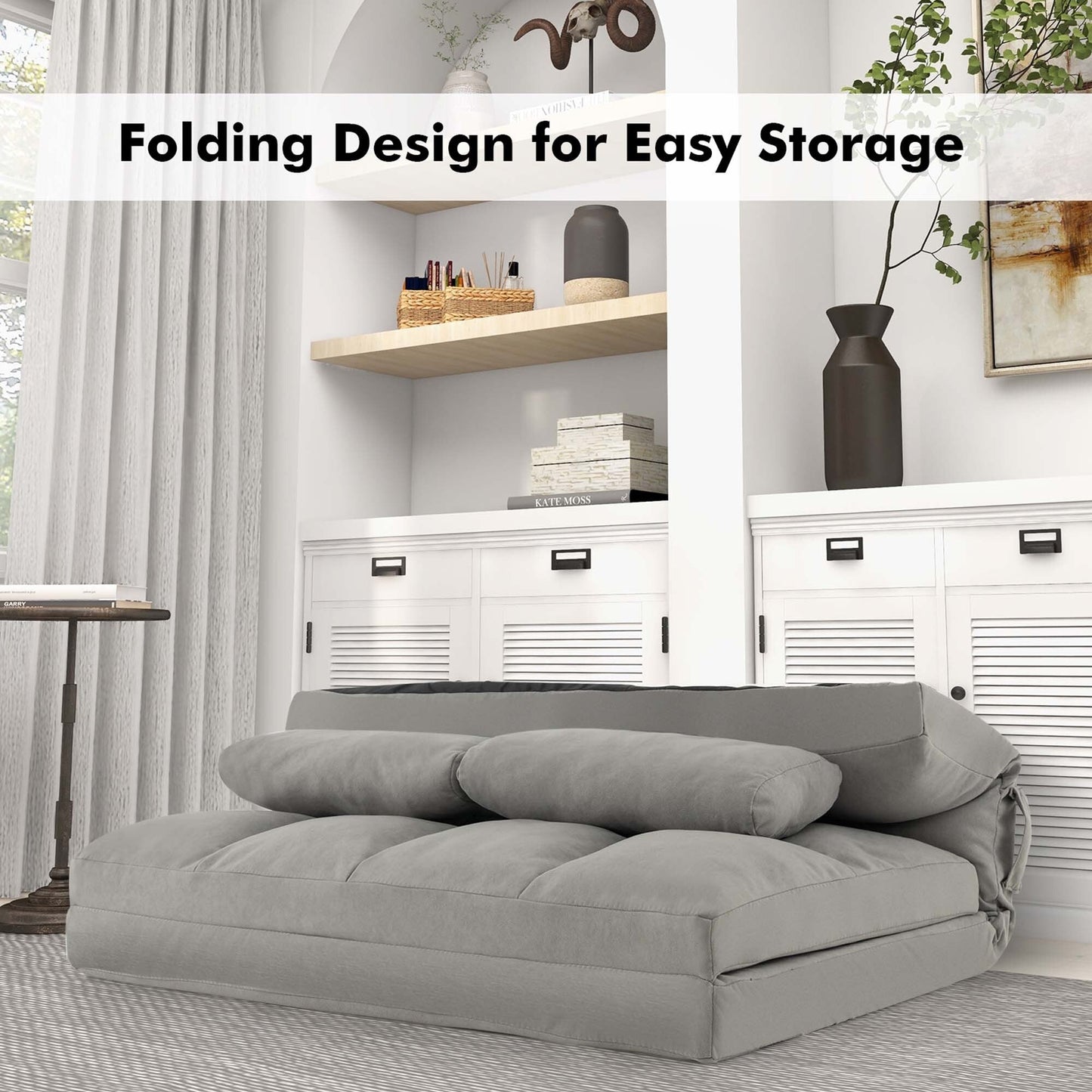 Costway Floor Sofa Bed with 2 Pillows 6 Positions Adjustable Backrest - See Details