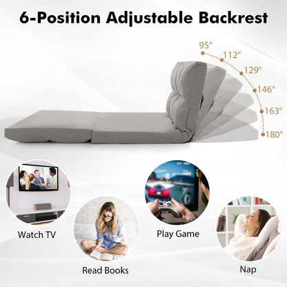 Costway Floor Sofa Bed with 2 Pillows 6 Positions Adjustable Backrest - See Details