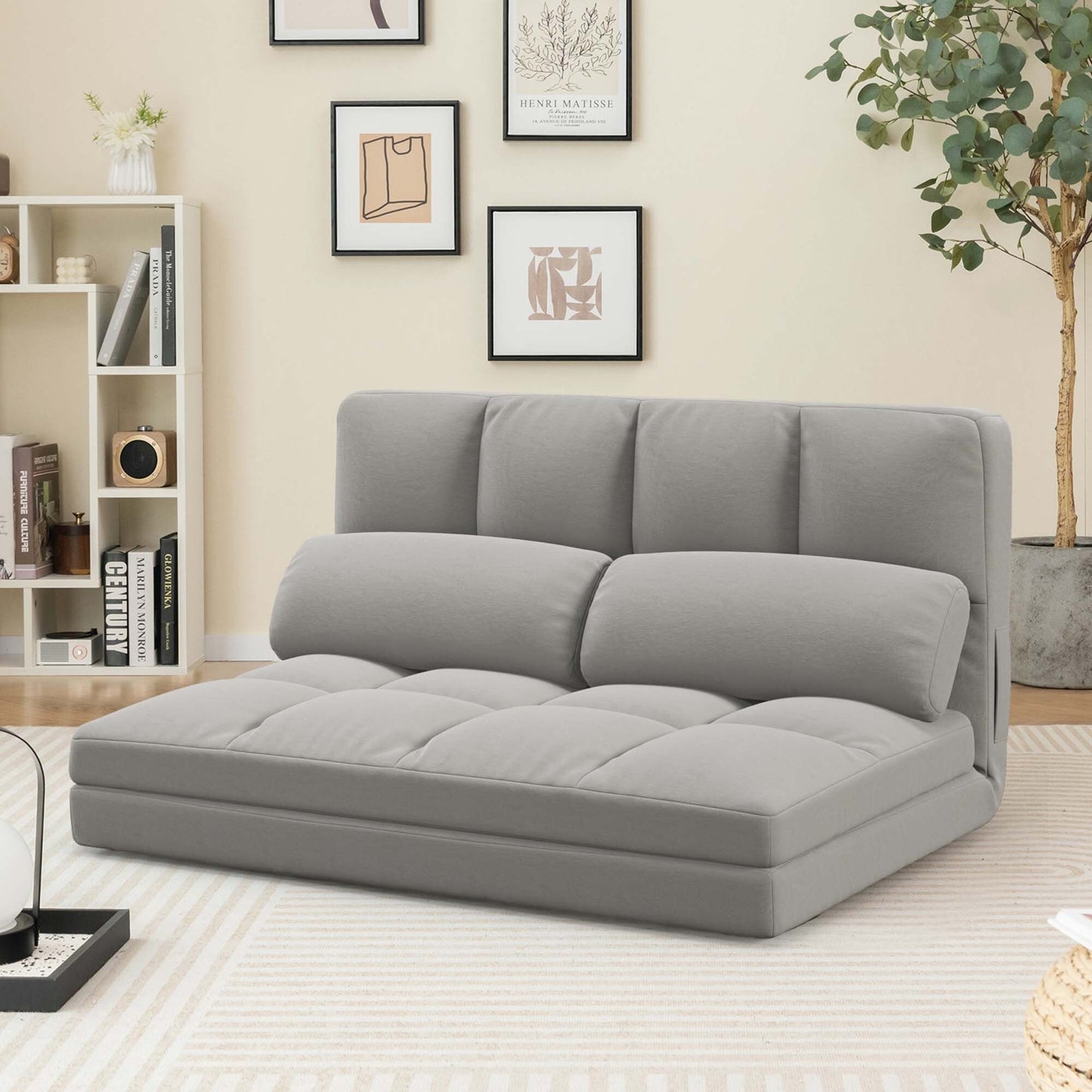 Costway Floor Sofa Bed with 2 Pillows 6 Positions Adjustable Backrest - See Details