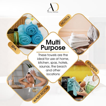 Handtuchset aus 6 Baumwoll-Popcorn-Textur von Ample Decor – 2Bad, 2Hand, 2Waschen