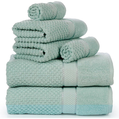 Handtuchset aus 6 Baumwoll-Popcorn-Textur von Ample Decor – 2Bad, 2Hand, 2Waschen