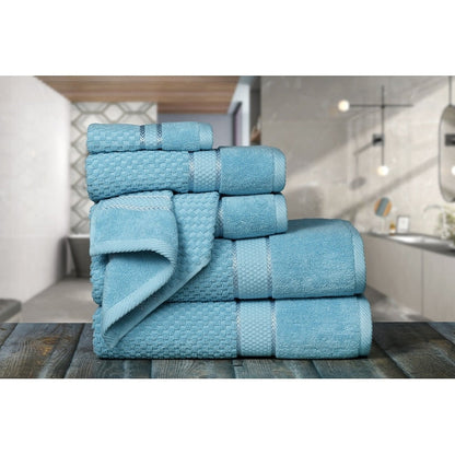 Handtuchset aus 6 Baumwoll-Popcorn-Textur von Ample Decor – 2Bad, 2Hand, 2Waschen