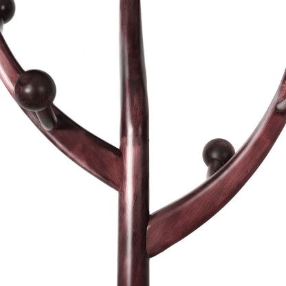 Freistehende Garderobe aus Gummibaumholz in Baumzweigform mit 8 Haken – 24,5 B x 70,87 H