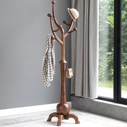 Freistehende Garderobe aus Gummibaumholz in Baumzweigform mit 8 Haken – 24,5 B x 70,87 H