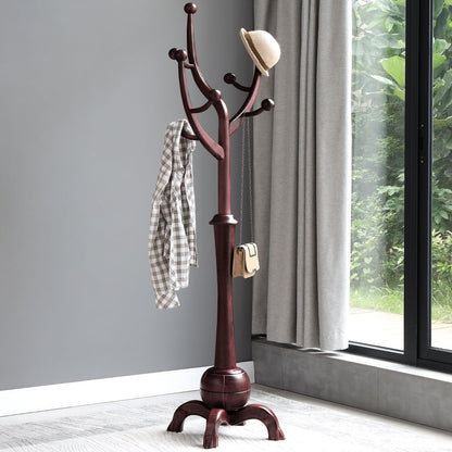 Freistehende Garderobe aus Gummibaumholz in Baumzweigform mit 8 Haken – 24,5 B x 70,87 H