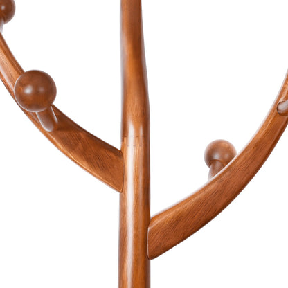 Freistehende Garderobe aus Gummibaumholz in Baumzweigform mit 8 Haken – 24,5 B x 70,87 H