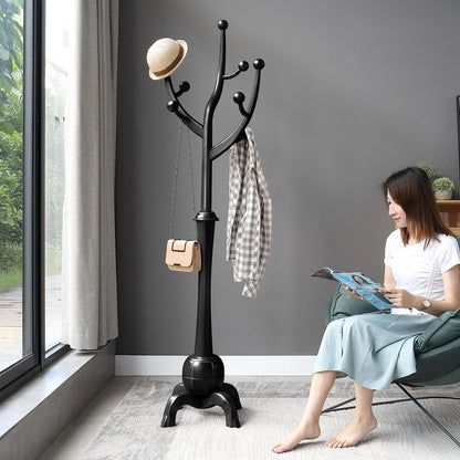 Freistehende Garderobe aus Gummibaumholz in Baumzweigform mit 8 Haken – 24,5 B x 70,87 H