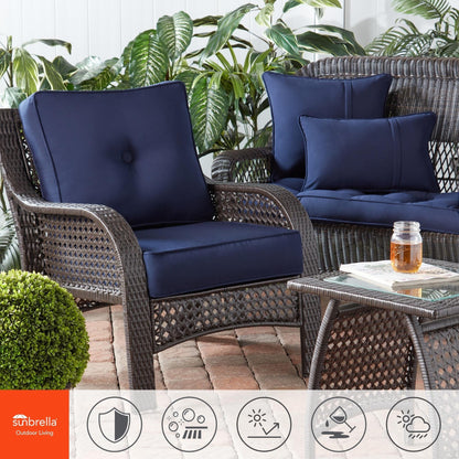 Sunbrella 2-teiliges Premium Deep Seat Outdoor-Kissenset