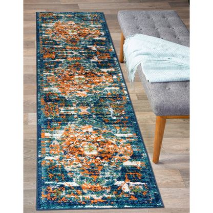 World Rug Gallery Traditioneller Teppich für drinnen und draußen im Used-Look