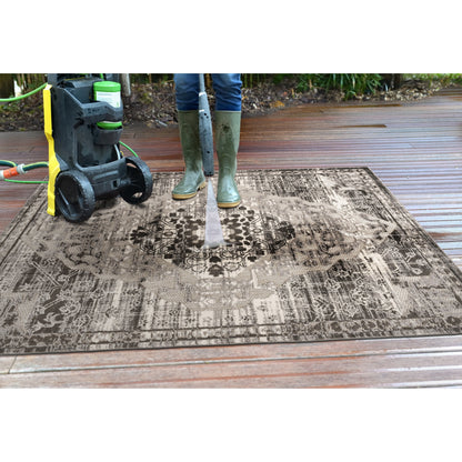 World Rug Gallery Traditioneller Teppich für drinnen und draußen im Used-Look