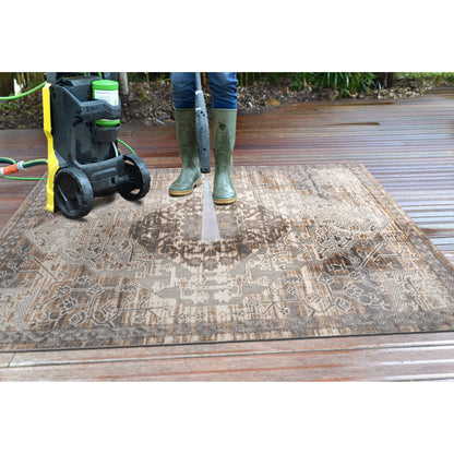 World Rug Gallery Traditioneller Teppich für drinnen und draußen im Used-Look