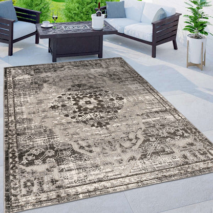 World Rug Gallery Traditioneller Teppich für drinnen und draußen im Used-Look