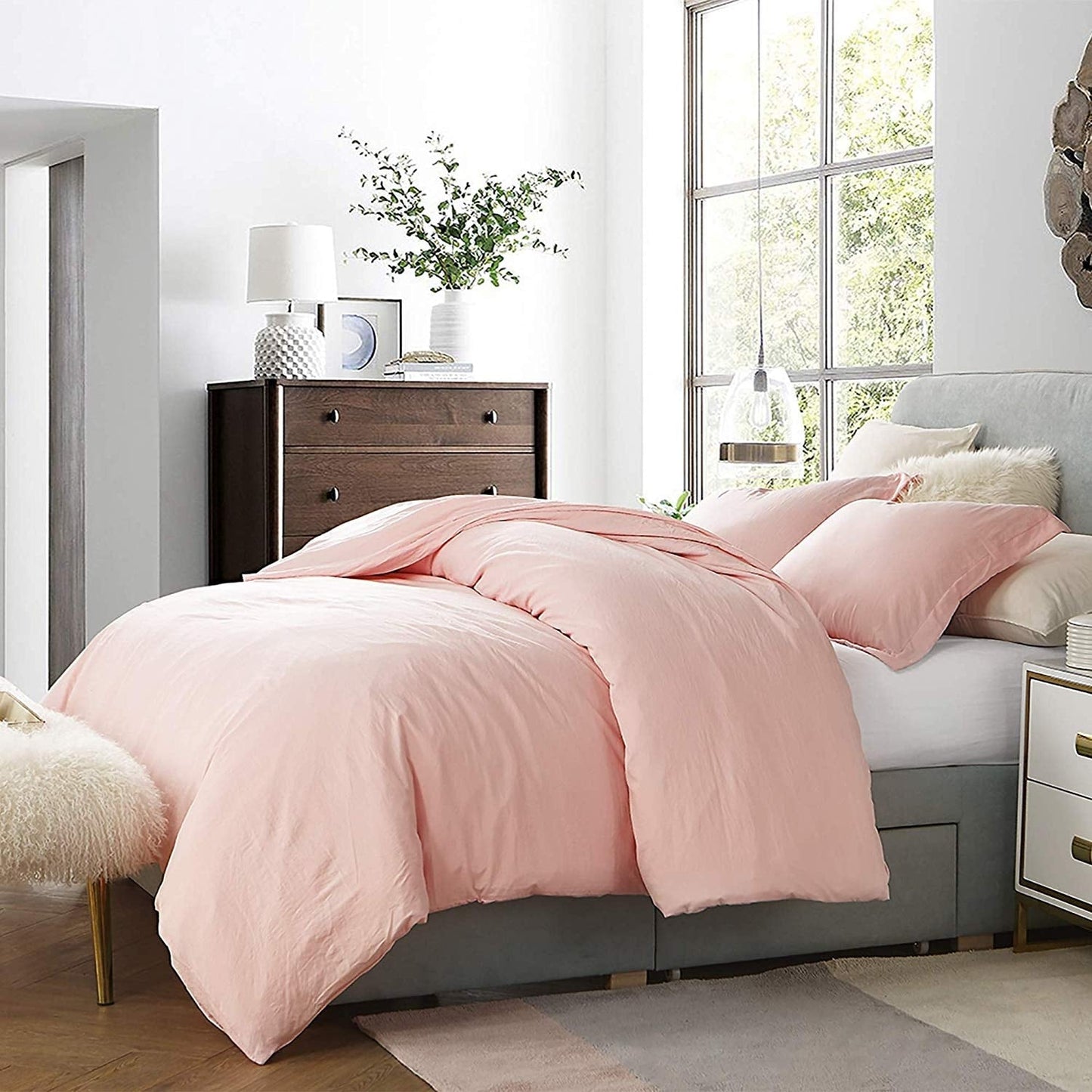 Natural Loft King Solid Bettbezug-Set