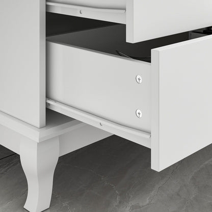 Doppelkommode mit 10 Schubladen für Schlafzimmer, weiße Kommode, breiter Stauraum