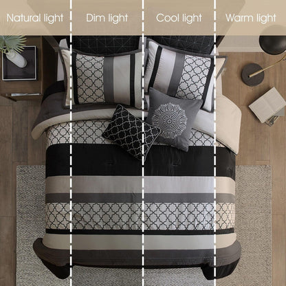 Nanshing Avalon Trellis 8-teiliges Bettdeckenset mit marokkanischem Druck