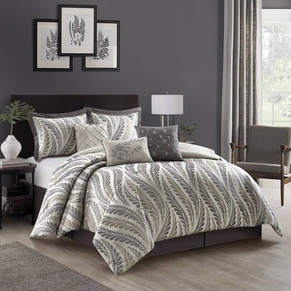 Nanshing Caspa 7-teiliges Bettdeckenset mit schickem Blattdesign