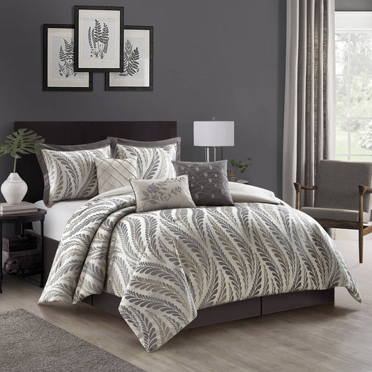 Nanshing Caspa 7-teiliges Bettdeckenset mit schickem Blattdesign