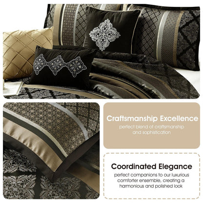 Nanshing Jensen 7-teiliges Jacquard-Bettdeckenset mit geometrischem Muster