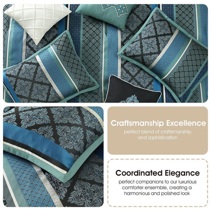 Nanshing Jensen 7-teiliges Jacquard-Bettdeckenset mit geometrischem Muster