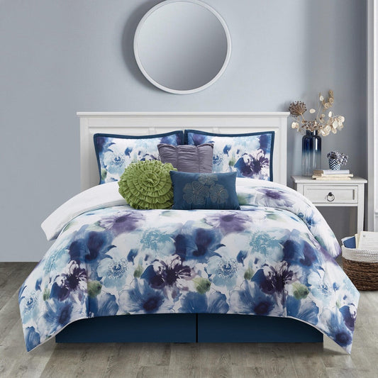 Nanshing Leela 7-teiliges Bettdeckenset mit Blumenmuster