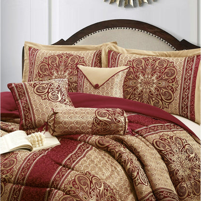 Nanshing Prince 7-teiliges elegantes Medaillon-Bettdeckenset