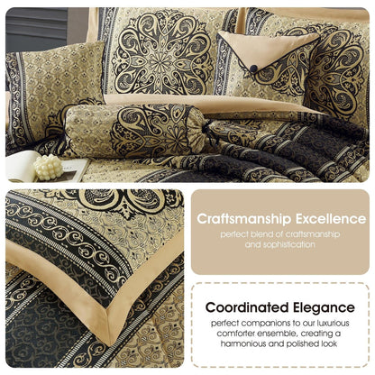 Nanshing Prince 7-teiliges elegantes Medaillon-Bettdeckenset