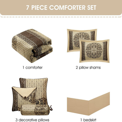 Nanshing Prince 7-teiliges elegantes Medaillon-Bettdeckenset