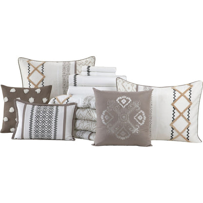 Nanshing Trina 15-teiliges Bettdeckenset mit Boho-Stickerei