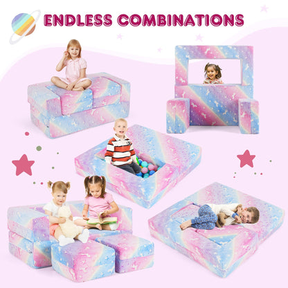 Gymax 3-in-1 Baby Fold out Sofa w/ Removable & Machine Washable
