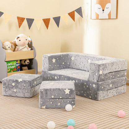 Gymax 3-in-1 Baby Fold out Sofa w/ Removable & Machine Washable