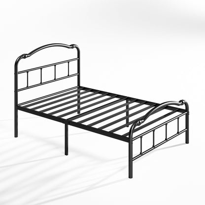 14 Zoll hoher, robuster Metallbettrahmen im Vintage-Stil, trägt bis zu 2500 Pfund, einfache Montage und kein Quietschen