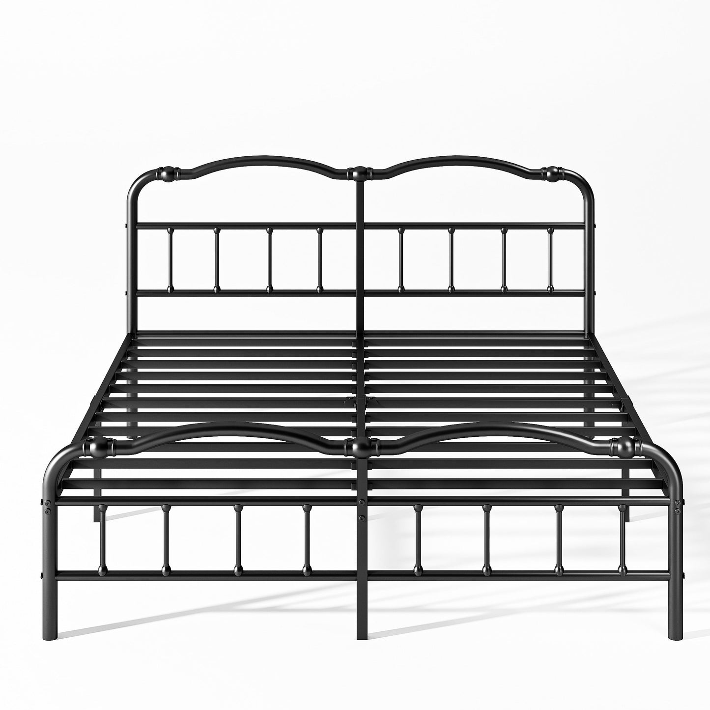 14 Zoll hoher, robuster Metallbettrahmen im Vintage-Stil, trägt bis zu 2500 Pfund, einfache Montage und kein Quietschen