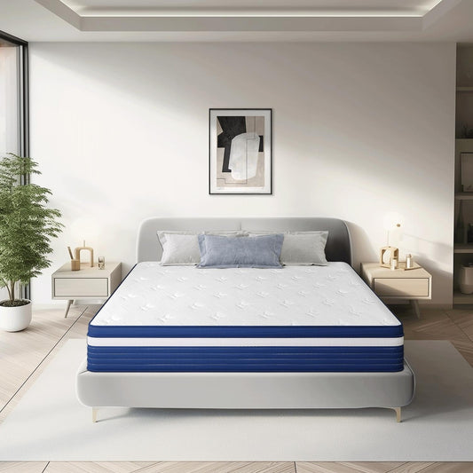 SweDrea 10 Zoll mittelfeste Pillow-Top-Federkernmatratze zur Linderung von Rückenschmerzen und Kühlung mit CertiPUR-US, SGS und OEKO-TEX