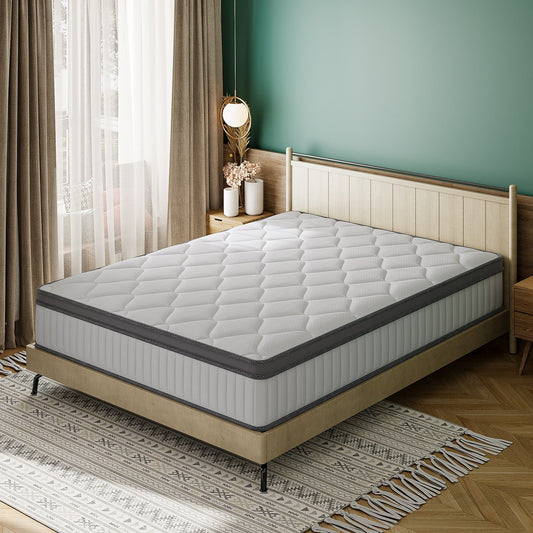 SweDrea 12 Zoll große Hybrid-Memoryschaummatratze mit mittlerer Härte, CertiPUR-US und Oeko-TEX, mit Absorption durch Bambuskohle.