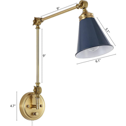 WINGBO Industrielle Wandleuchte mit Schwenkarm und Metallschirm, 2er-Pack...