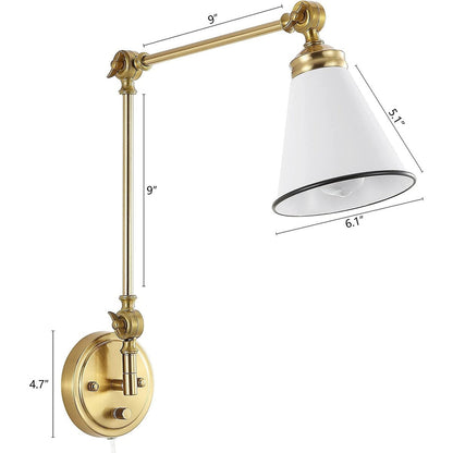 WINGBO Industrielle Wandleuchte mit Schwenkarm und Metallschirm, 2er-Pack...