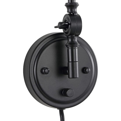 WINGBO Industrielle Wandleuchte mit Schwenkarm und Metallschirm, 2er-Pack...