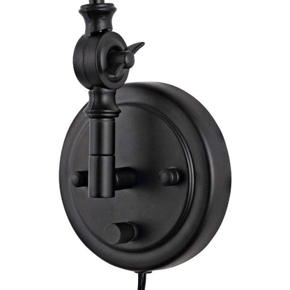 WINGBO Industrielle Wandleuchte mit Schwenkarm und Metallschirm, 2er-Pack...