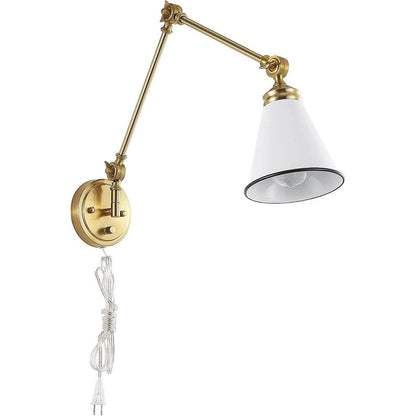 WINGBO Industrielle Wandleuchte mit Schwenkarm und Metallschirm, 2er-Pack...