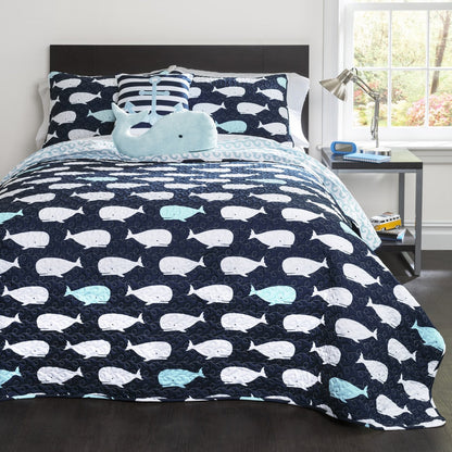 Taylor &amp; Olive 5-teiliges Steppdeckenset mit Wal-Print „Lums“