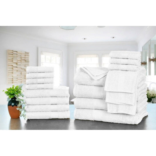 Luxuriöse Badezimmerhandtuch-Sets aus Baumwolle (600 g/m²) von Ample Decor – 18er-Set