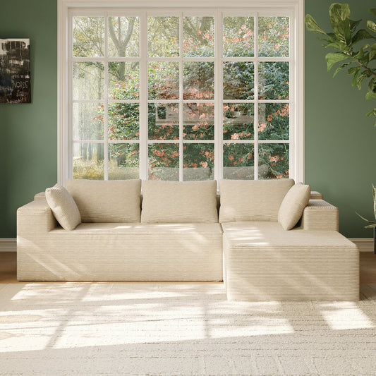 Luxurious and Comfortable Cream - colored Sectional Sofa